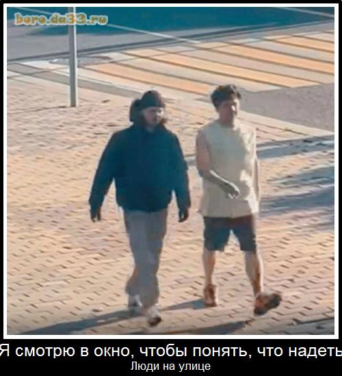 Я смотрю в окно, чтобы понять, что надеть. Люди на улице